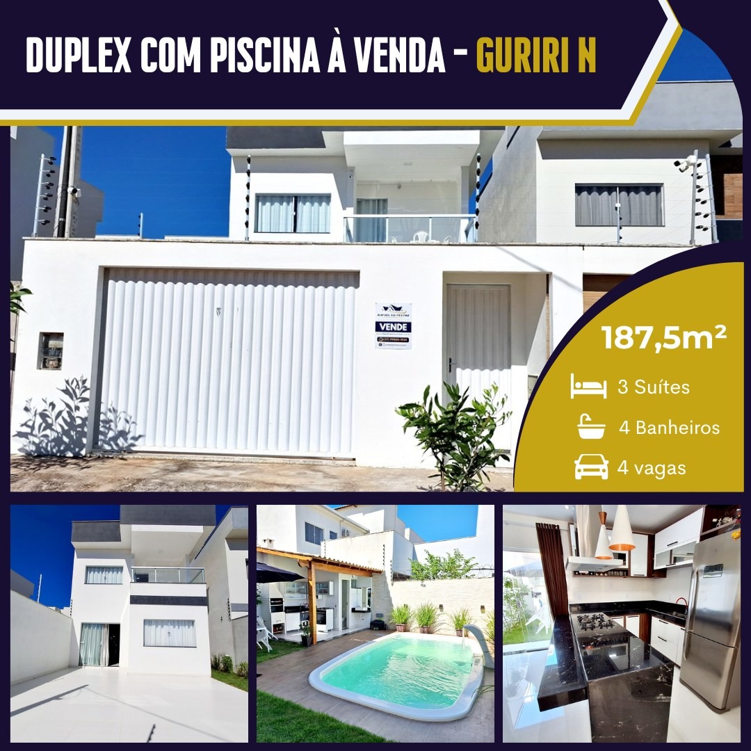 CASA DUPLEX À VENDA em Guriri Norte Rua 06